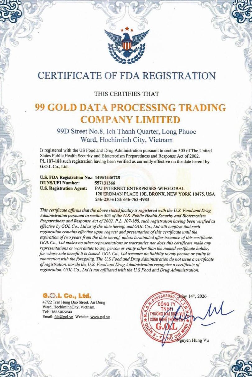 Certificate of FDA Registration
